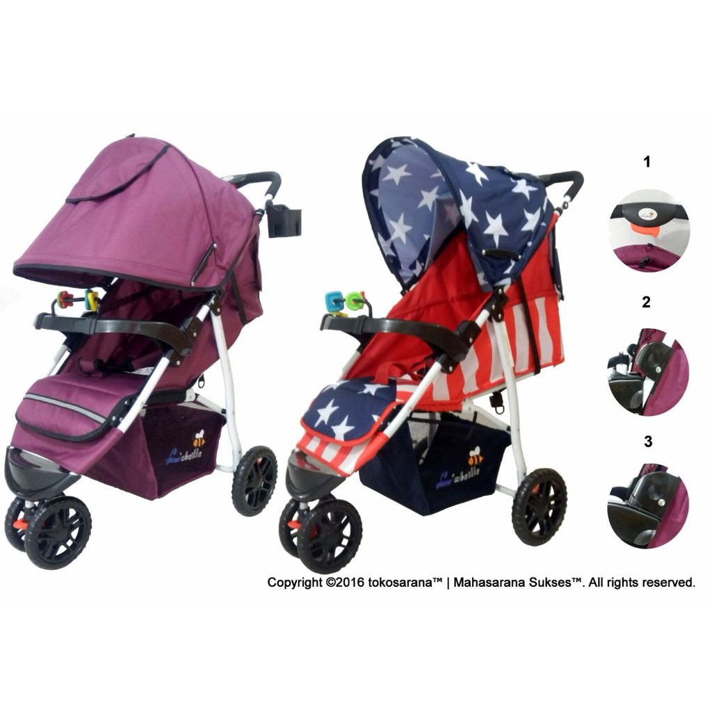 Stroller Bayi Labeille - Flour A503 - Roda 3 Praktis