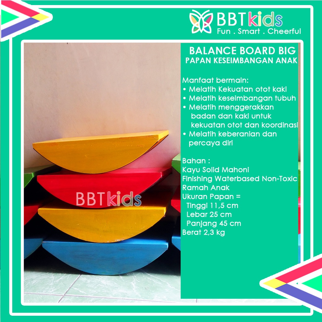 BALANCE BOARD BIG PAPAN KESEIMBANGAN ANAK WOODEN TOYS BALANCING BOARD MAINAN KAYU SOLID EDUKATIF GYMNASTIC