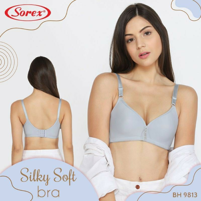 Bra Sorex 9813 Tanpa Kawat Busa Tipis Cup B-C Size 34-40 Kait 3 / Silky Soft Bra 9813 /Bh Sorex 9813 /Bra Sorex 9813