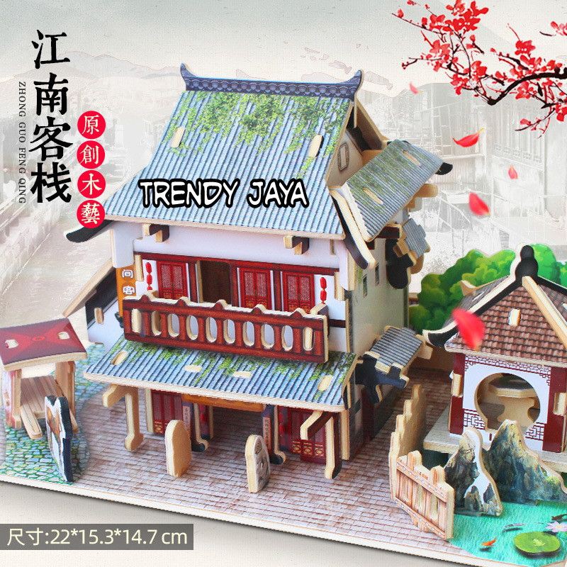 Puzzle 3D DIY Kayu Pemandangan Impresion Kota Jiang Nan ( Penginapan Jiang Nan )