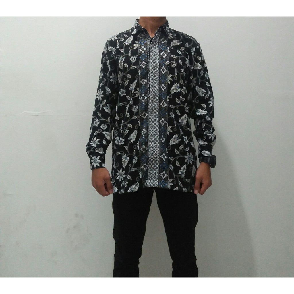 Rizal Atasan kemeja batik pria tangan panjang dewasa jumbo M – XL