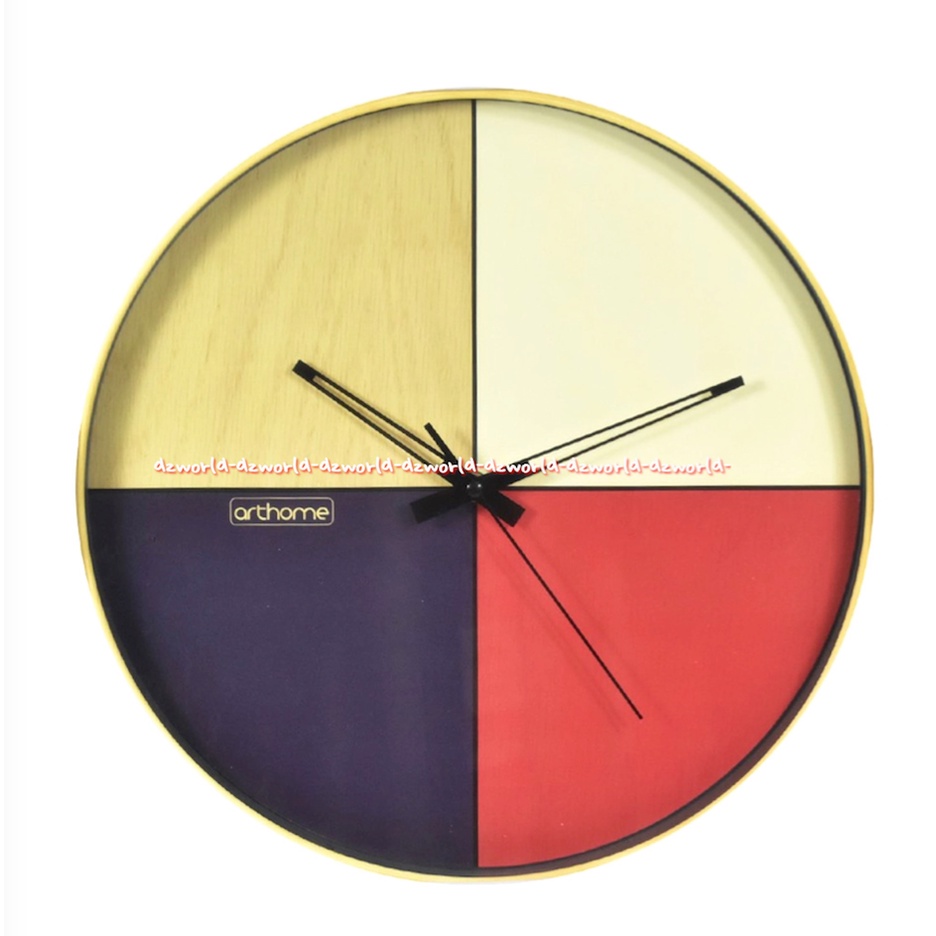 Arthome Wall Clock Multi Color Colorfull 35cm Jam Dinding Bulat Art Home 4warna