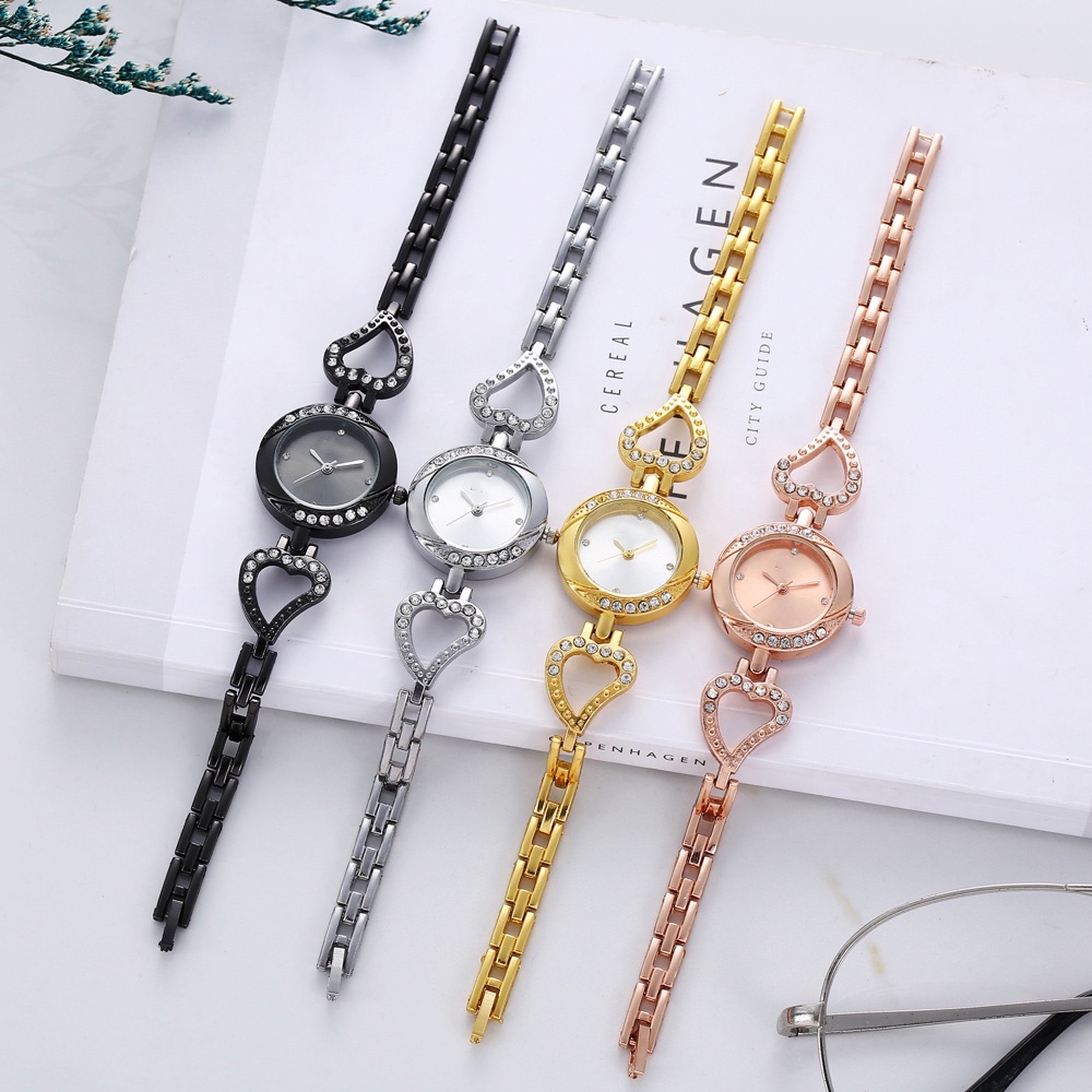 COD Jam Tangan Wanita Analog Quartz Fashion Kasual Multi Tali Rantai Baja Tahan Karat Impor W199