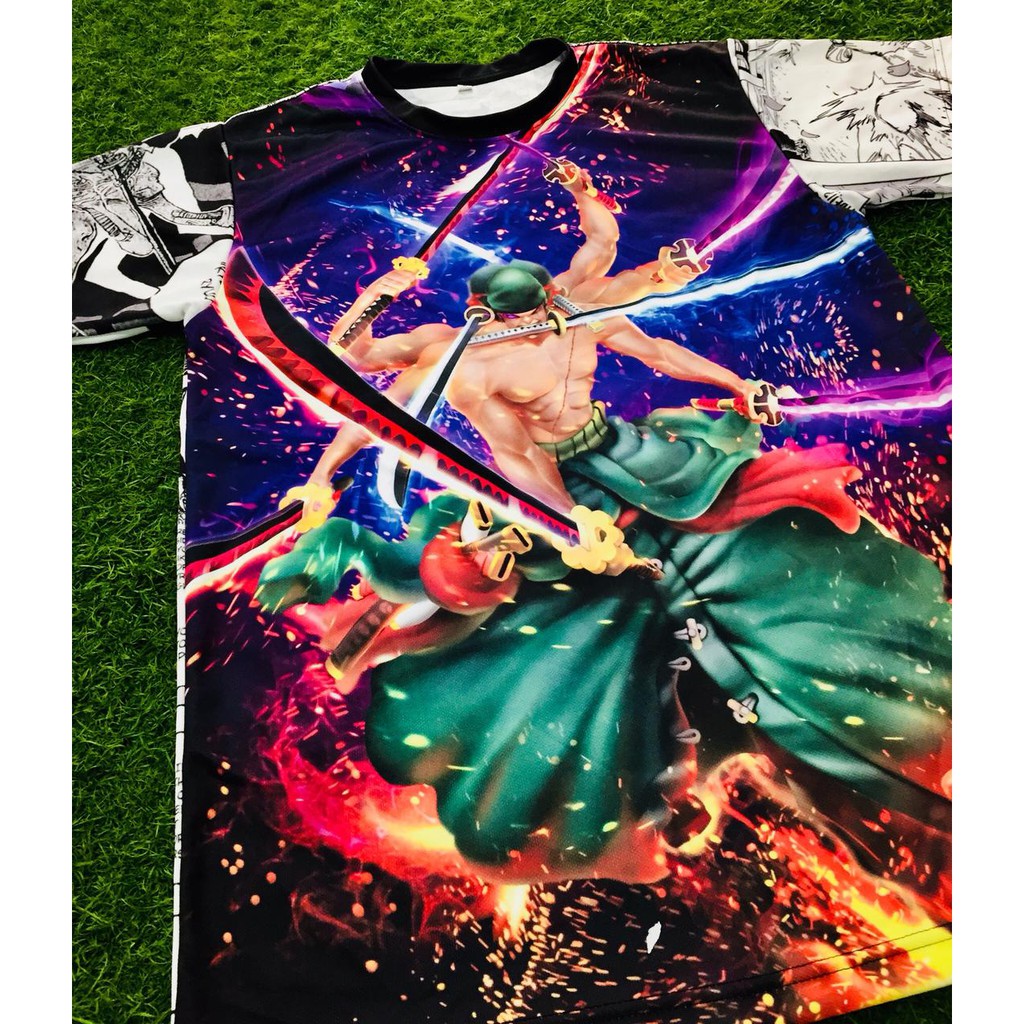 Tshirt Roronoa Zoro Swordsman Battle Anime One Piece Manga Dryfit