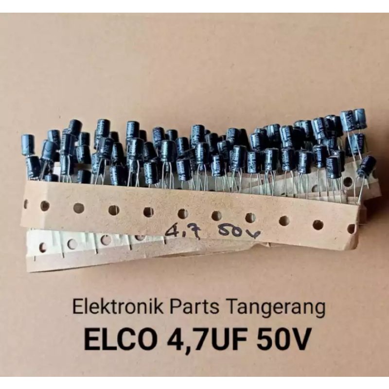 CAPACITOR ELCO 4,7 UF 50V KAPASITOR ELCO 4,7UF 50V KAPASITOR ELCO 50V 4,7UF ELCO 4.7UF 50V