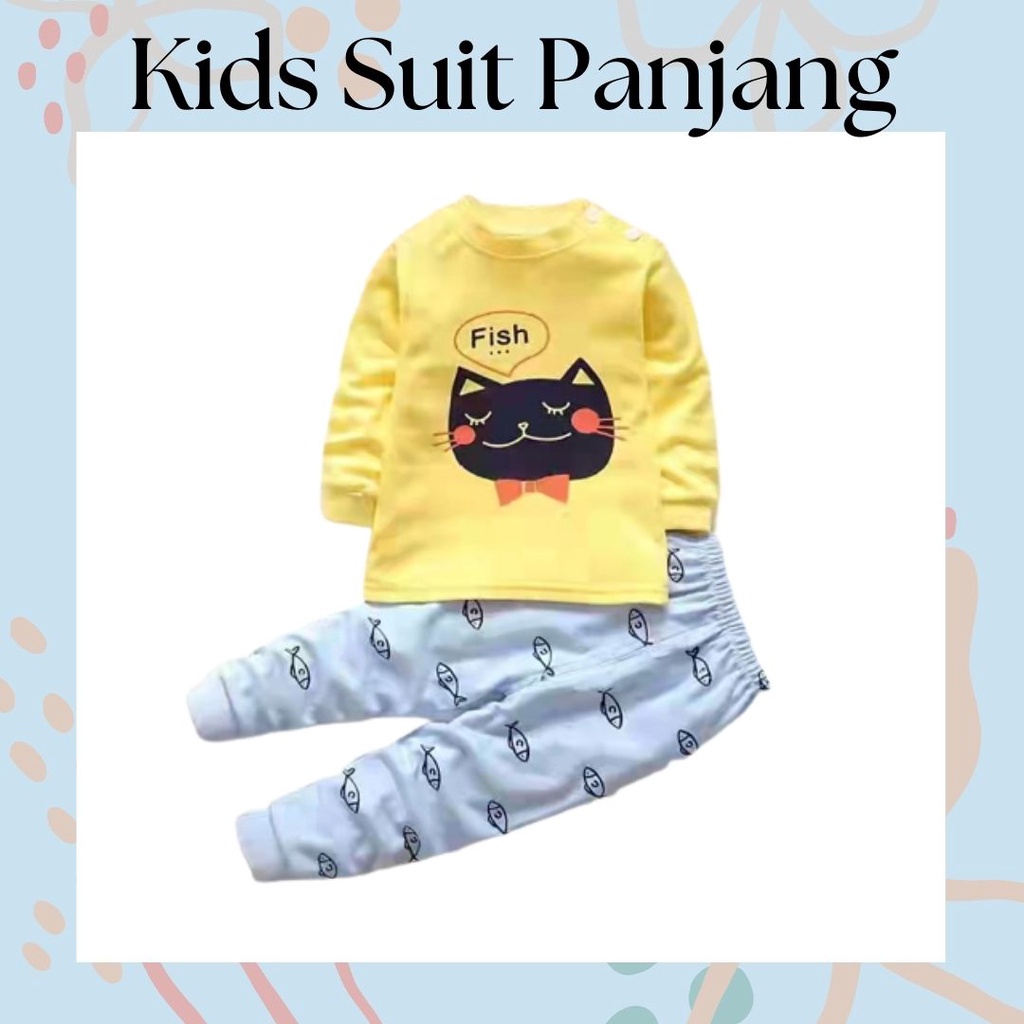 LittleAaron KIDS SUIT PANJANG H5 Setelan Anak Bahan Kaos Lengan Berkualitas Import cewek cowok NEW6