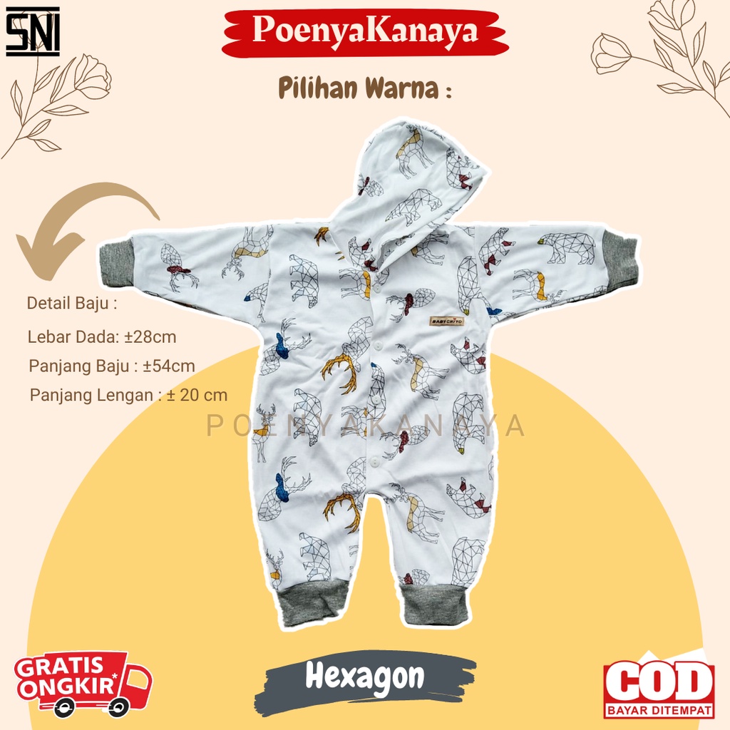 Chiyo Sleepsuit Bayi Topi BUKA Kaki 0-6 Bulan SNI KD06