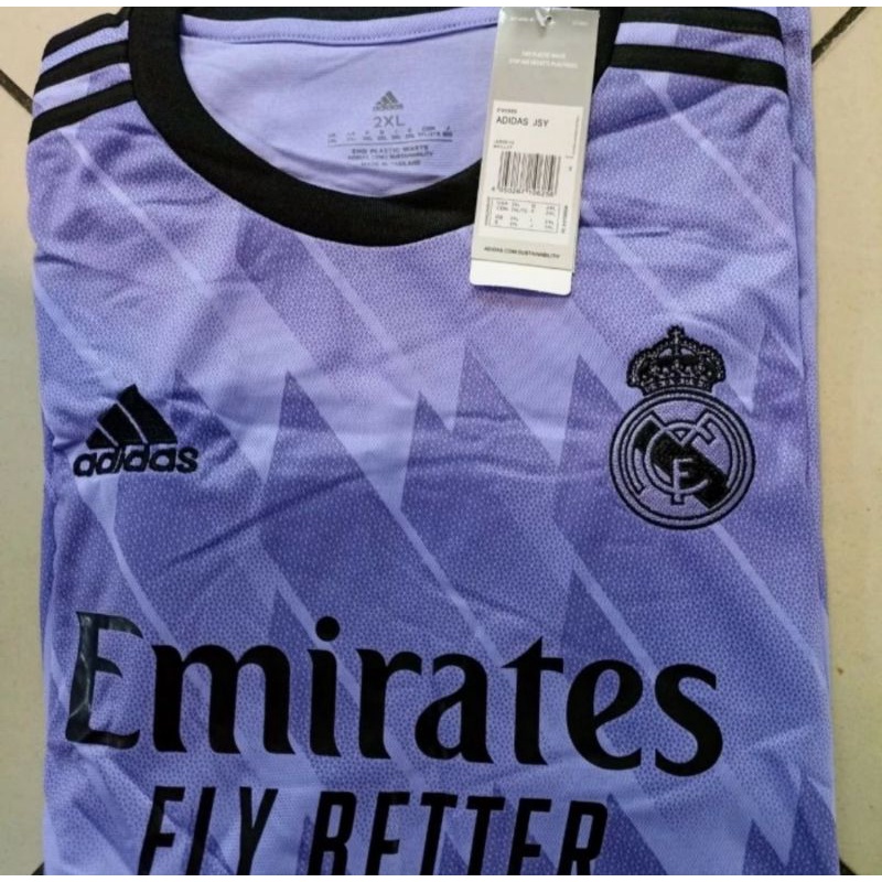 JERSEY BOLA BIGSIZE BIG SIZE JUMBO XXL XXXL XXXXL 2XL 3XL 4XL MADRID AWAY