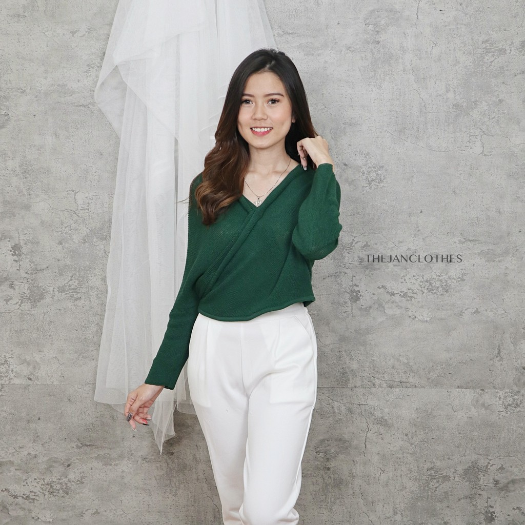 Lena Top Rajut Bk -Thejanclothes