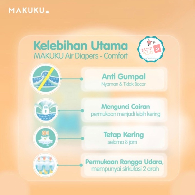 Makuku Air Diapers COMFORT Tape &amp; Pants | Popok Bayi Perekat &amp; Celana