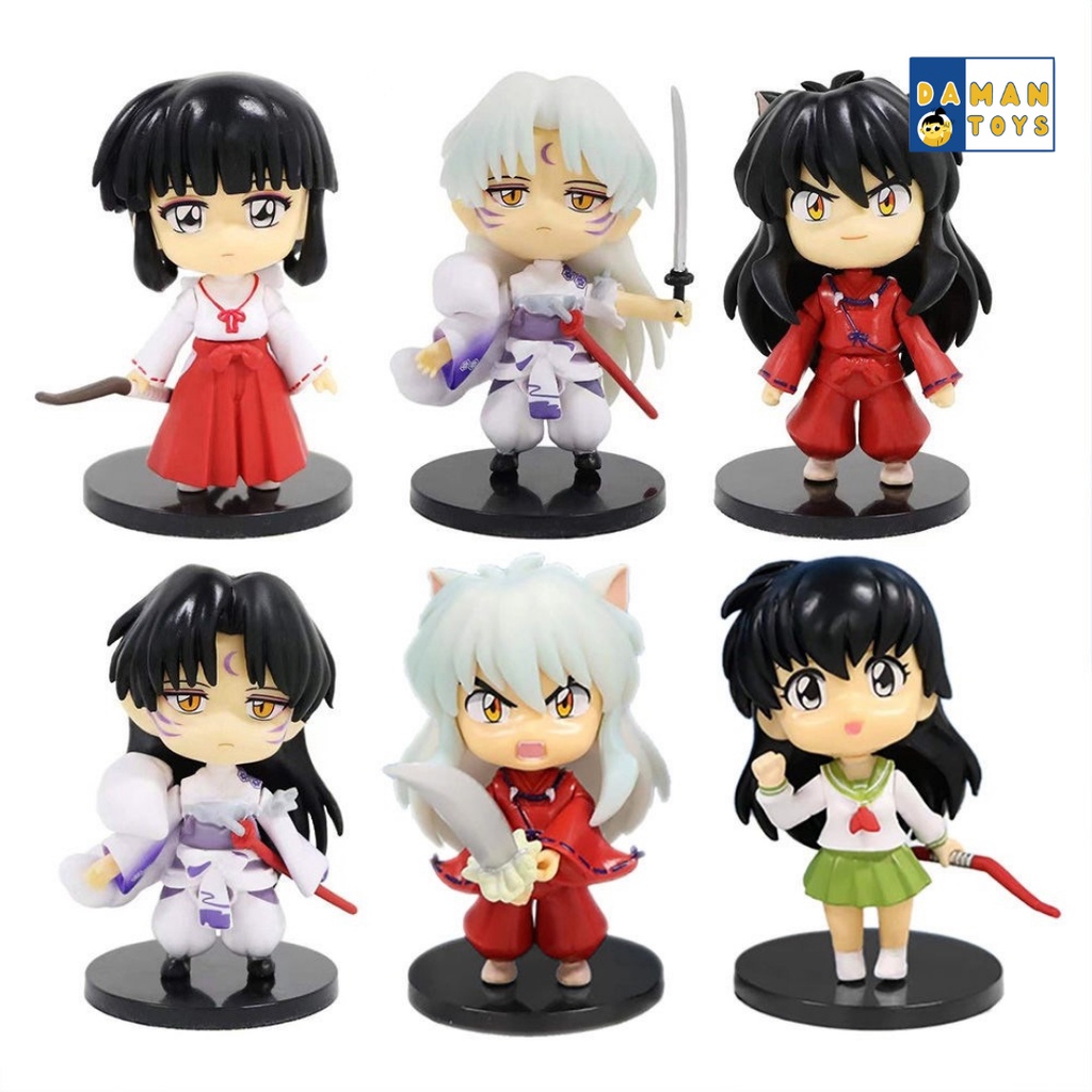 Figure Inuyasha Higurashi Kagome Sesshoumaru Miroku Anime Baru Set 4 Pcs