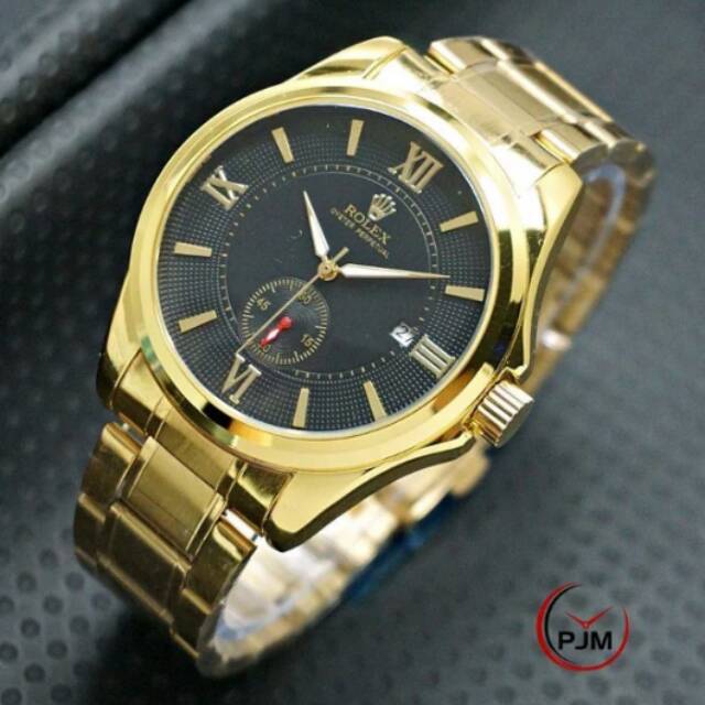 Jam Tangan Pria Elegant Exclusive ROLEX MASTER Autometic Premium Watch Gold