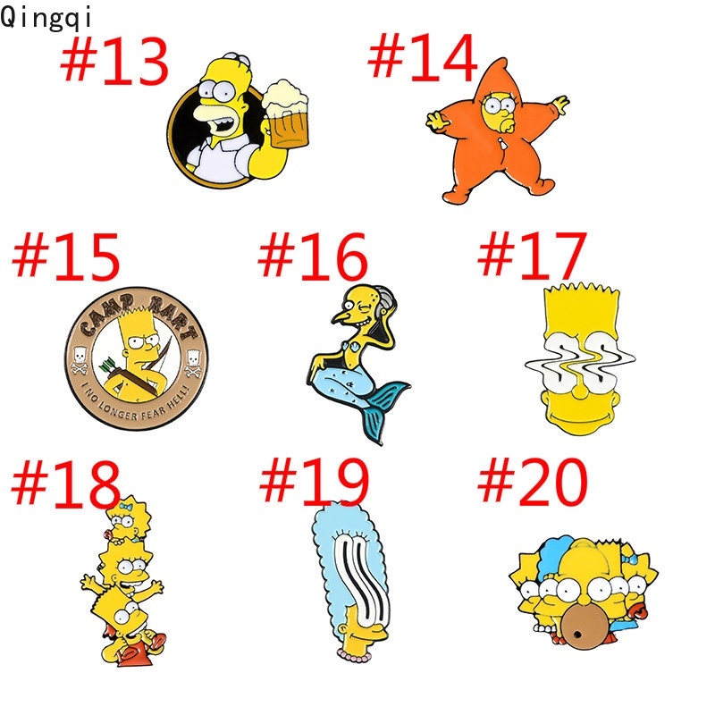 Bros Pin Enamel Desain Kartun Bart Simpson Lisa Homer Untuk Hadiah