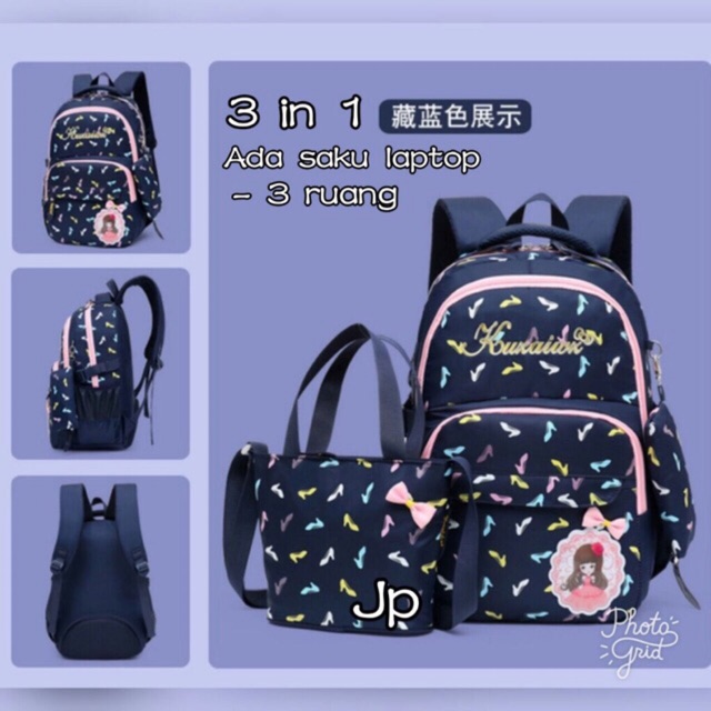 MORISAIKI TasRansel sekolah outbound Anak  / tas ransel sekolah/ slingbag pink navy biru hijau