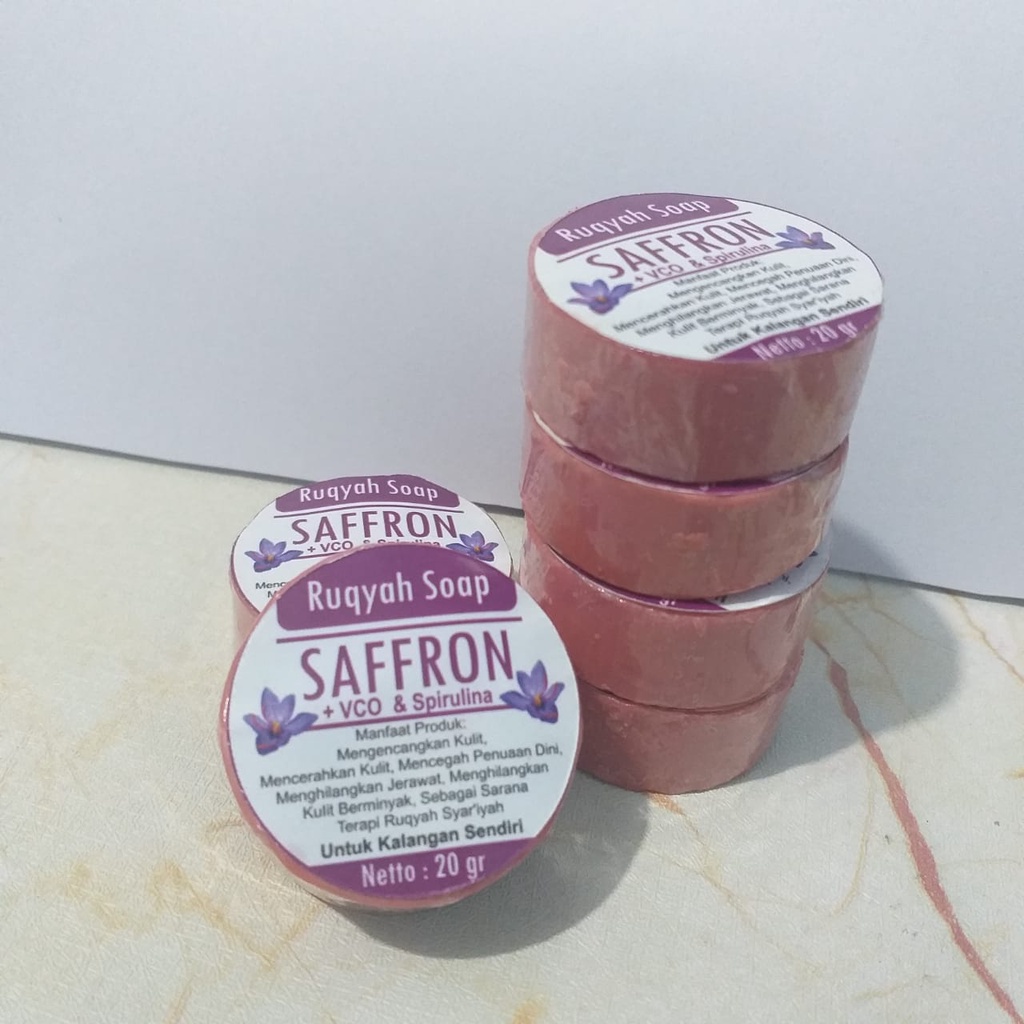 (SATUAN) SABUN SAFFRON / SABUN WAJAH ORGANIK SAFFRON 20GR / SABUN WAJAH BATANGAN SAFFRON