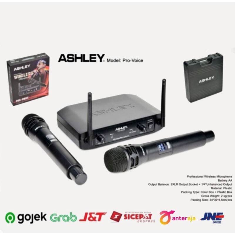 Mic Wireless Ashley Pro Voice Microphone Karaoke Original