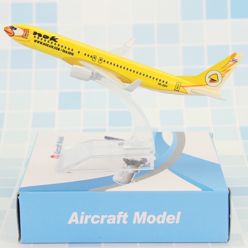 Thailand Air NOK Boeing 737model Pesawat Diecast Metal Thai Airways Ungu Biru Kuning Putih Bird B737 Pesawat Airplane