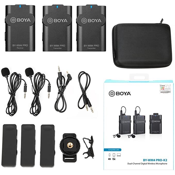 Boya BY-WM4 Pro K2 Universal Wireless Microphone Camera &amp;Smartphone