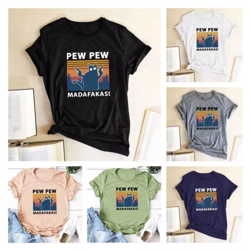 MYSTIQUE.ID-BAJU KAOS PEW PEW T-SHIRT LUCU DAN AESTHETIC