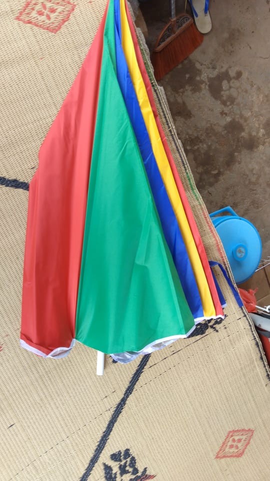 Payung Tenda Pantai 180cm Pelangi Silver Anti-uv, Jualan Dagang Pkl.