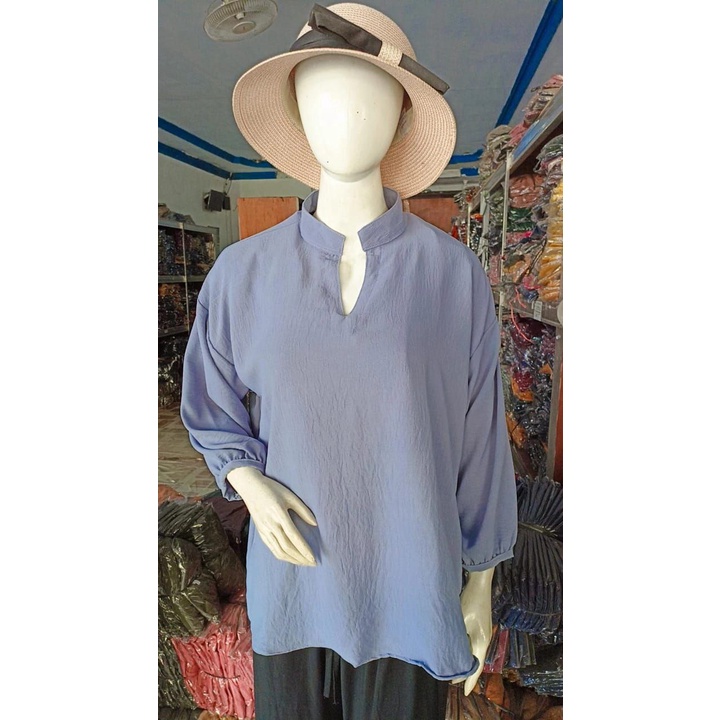 HOT SALE!!! PAKAIAN WANITA POLOS MURAH CRINKLE AIRFLOW OVERSIZE PREMIUM BLOUSE HITS SELEBGRAM TERBARU
