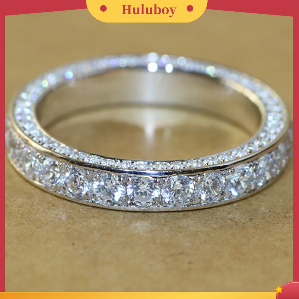 Hu Hu Hu Hu Hu Alat Bantu Pasang Kacamata♡ Cincin Bulat Simetris Aksen Berlian Imitasi Untuk Perhiasan Pengantin