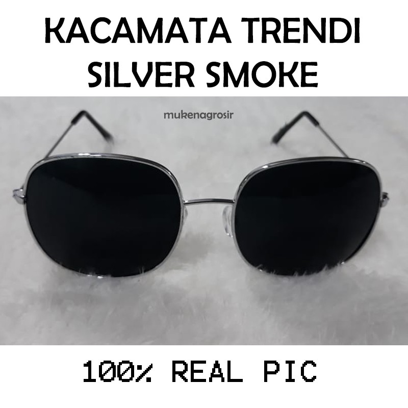 PROMOOOO!! Kacamata Trendy / Unisex /Kacamata Fashion/Kacamata /Silver Smoke / nastushaa