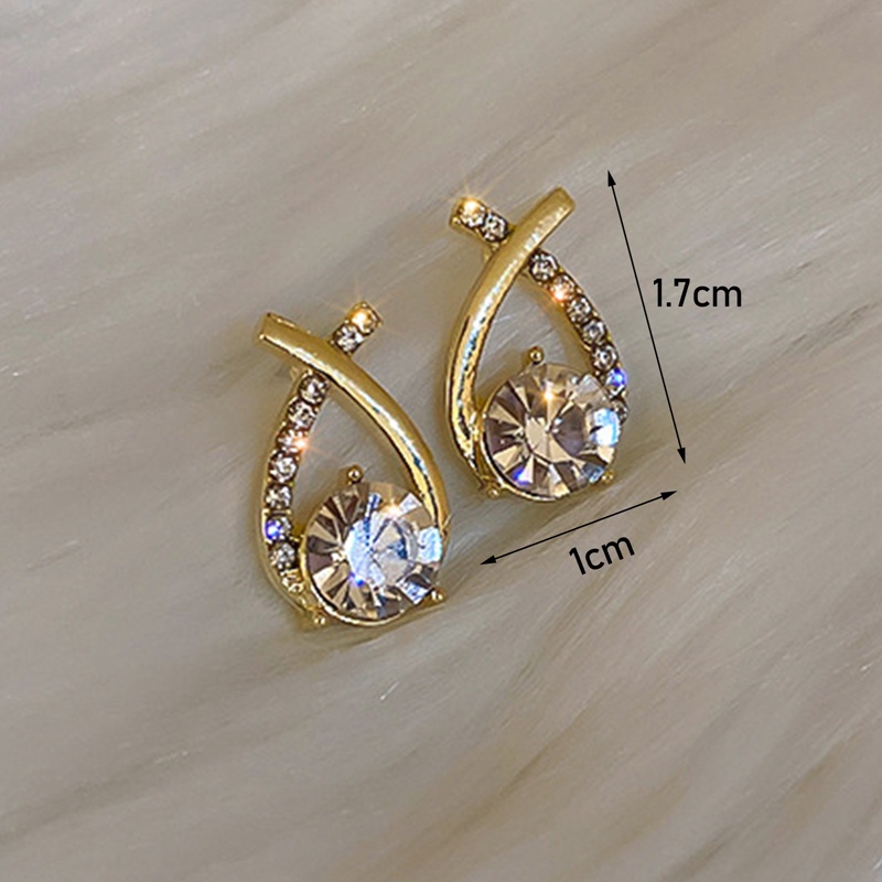 Anting Tusuk Desain Ekor Mermaid Bahan Alloy Hias Berlian Imitasi Untuk Wanita