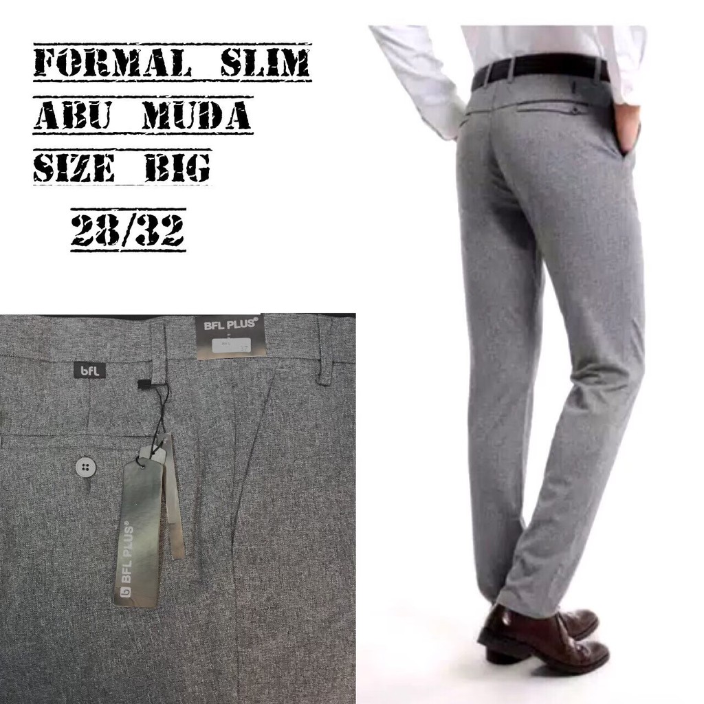 Celana Formal Panjang Pria Kantor Marco - Kerja - Slimfit - Bahan Twist - Hitam / Abu - Xellano Atea