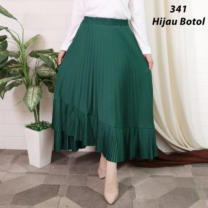 Rok Plisket Asimetris Skirt