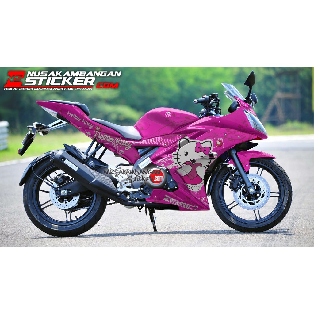 Decal Stiker Motor Yamaha R15 V2 Full Body Hello Kitty Pink Racing Team Sticker Custom Variasi Motif