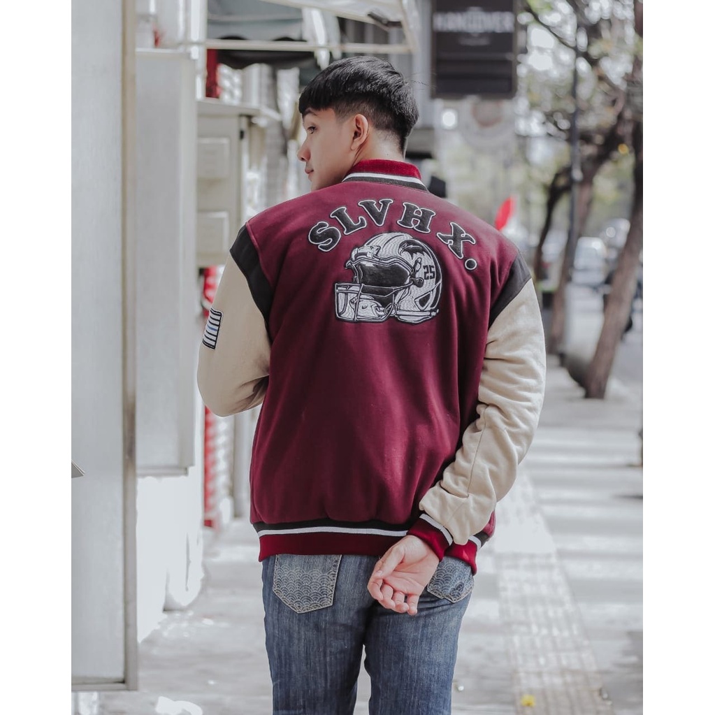 Jaket Varsity Vintage Motif Bordir Original Salvio Hexia