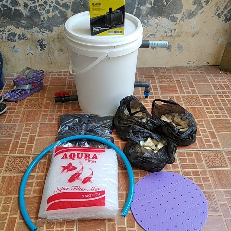 ember bio filter kolam ikan koi paket komplit plus media dan mesin
