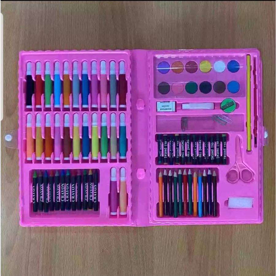 JT - Crayon set 86 Pcs Pensil Warna Colouring Set Stationary Alat Lukis Menwarnai Gambar Set Kado Anak / PENSIL WARNA 1 SET - PENSIL WARNA SET CRAYON COLOURING SET 86 PCS / Alat Mewarnai Set 86 pcs