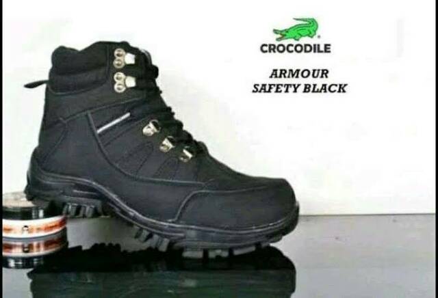 Sepatu Boots Pria Crocodile Ujung besi Haiking Offrood