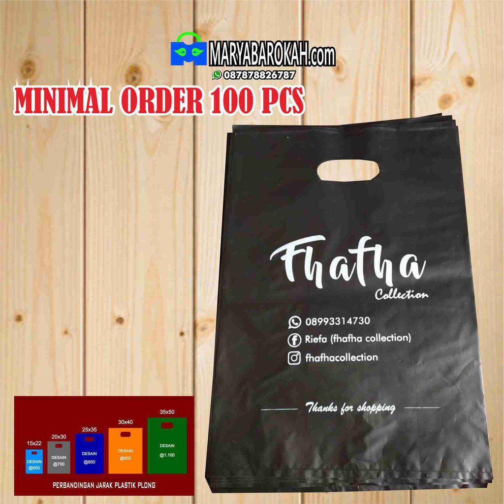 

Plastik Packing Olshop Plastiik Plong Sablon Gold / Emas ukuran 30X40 Custom Desain