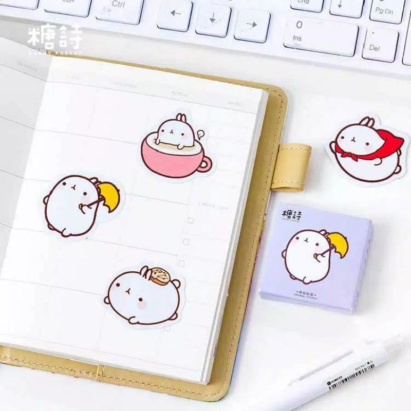 MOLANG STICKER DECORATION CASE HP MASKER TUMBLER MUG GLASS DIARY DECORATION KAWAI LUCU