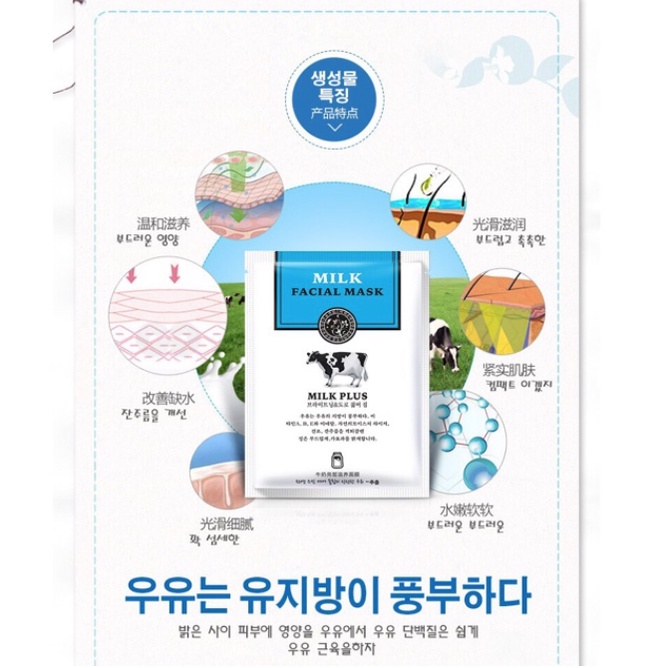 ROREC Cows Goats Milk Facial Masker Wajah Sheet Mask RR004