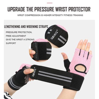 NON-SLIP Sarung Tangan Gym Wrist Wraps Fitness Olahraga Aolikes Gloves