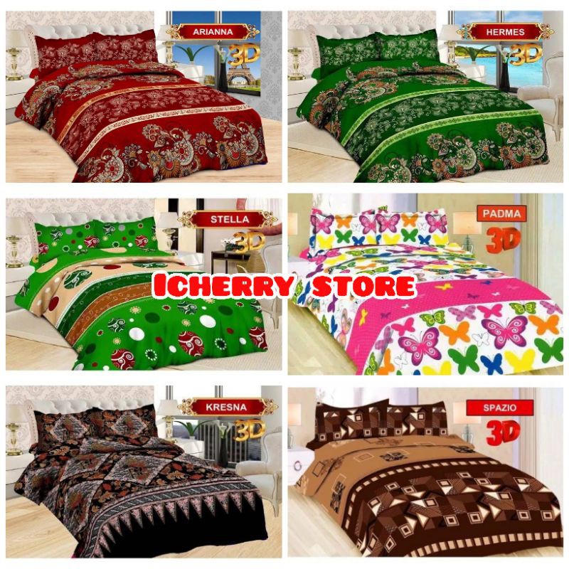 Sprei Bonita 3D Rumbai King 180x200 Motif Kresna, Arianna, Spazio, Stella, Batik Heermes, Padma