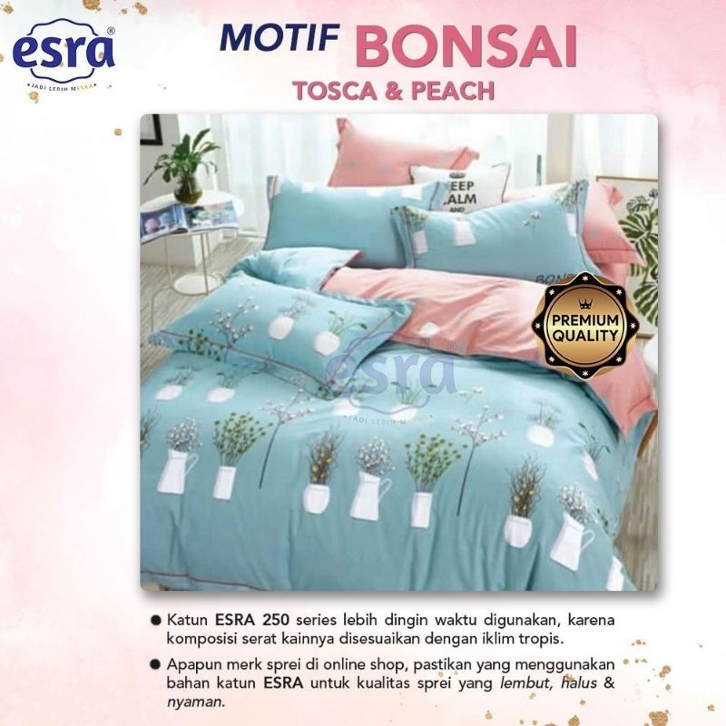 FREE KARET ANTI GESER, SPREI KATUN LOKAL PREMIUM HOMEMADE MOTIF BUNGA DAN DAUN : HILDA
