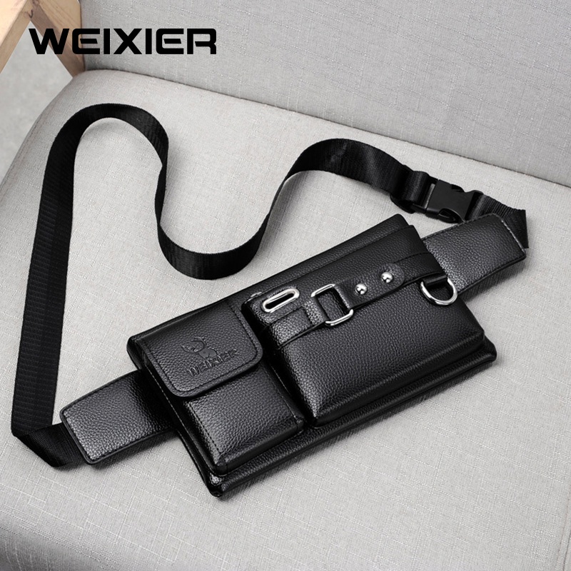 WEIXIER 8117 Tas Selempang Pria Kulit Waistbag Anti Air WK-SBY