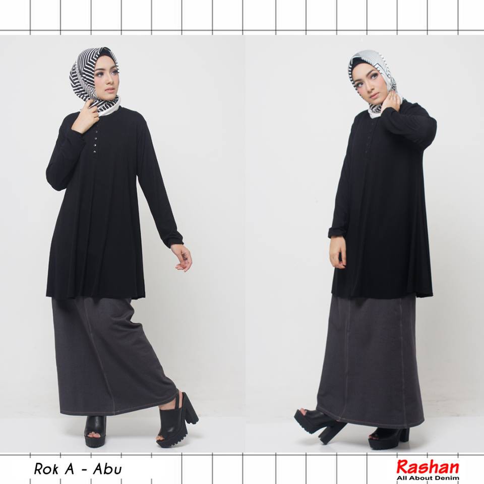 Rok A ABU Denim Cotton Spandek by Rashan