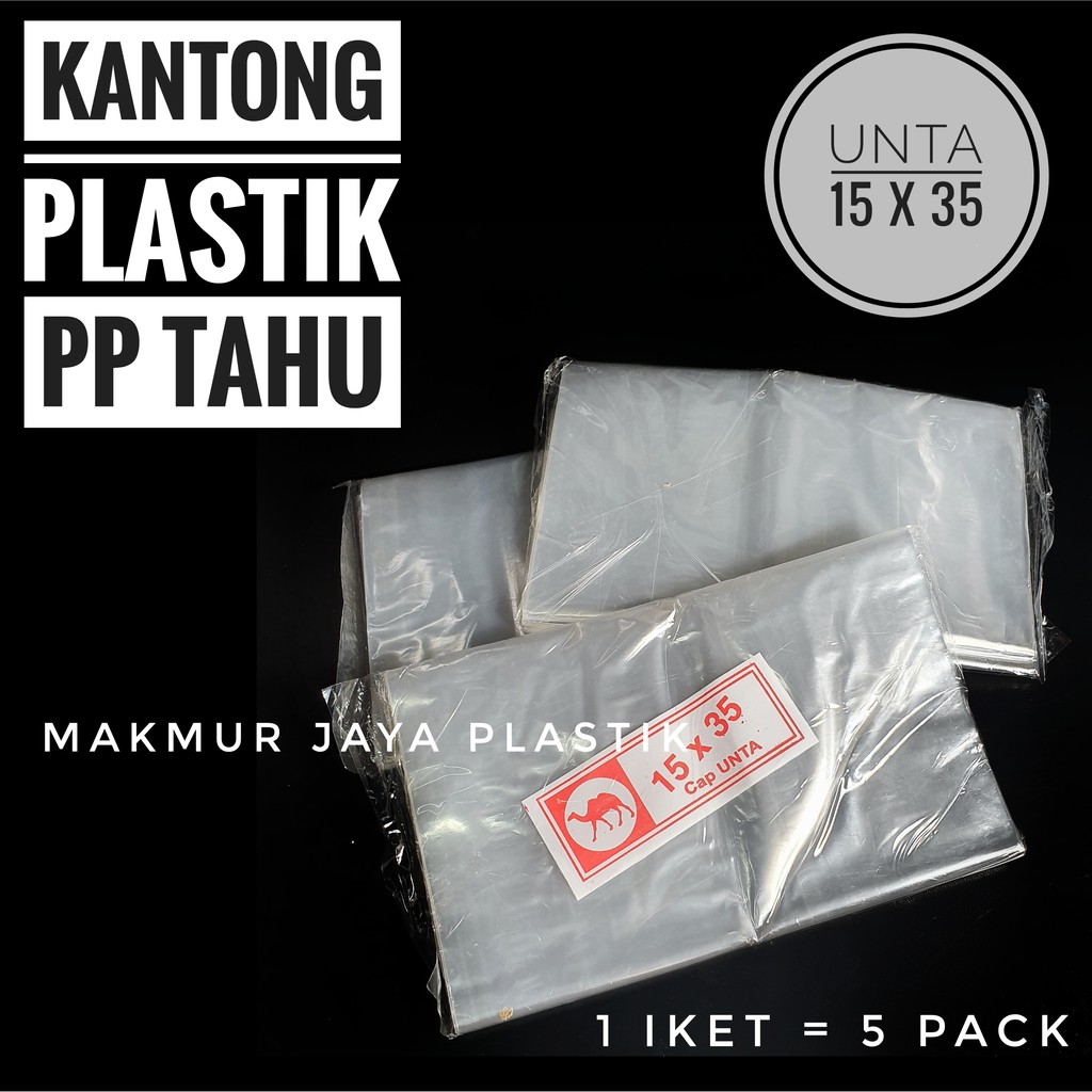 [ PP TAHU - 15 X 35 ] KANTONG PLASTIK BENING PP TAHU 15 X 35 ISI 5 PACK