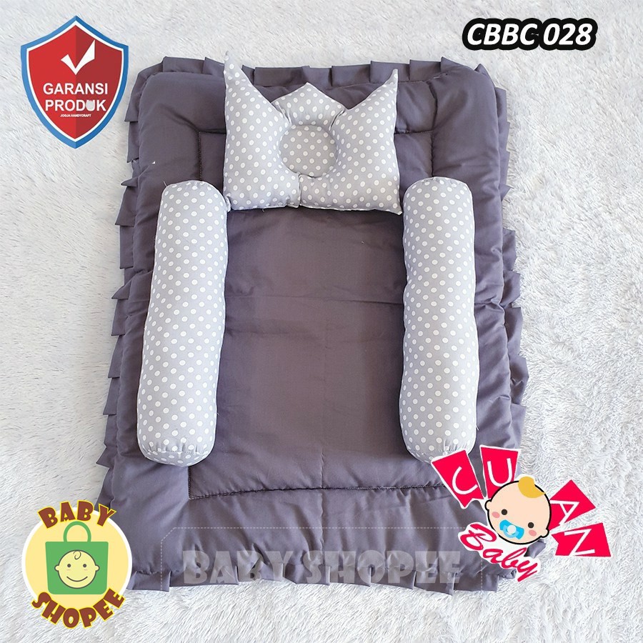 Jual CBBC 028 | Selimut Bayi | Bed Cover Bayi Motif Polka Polos Gray