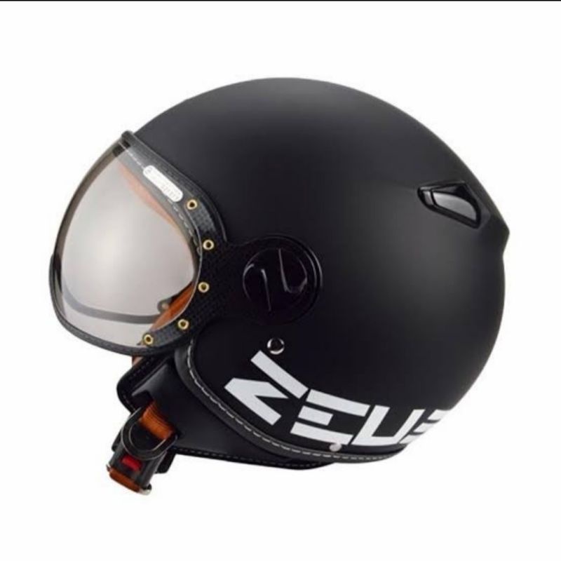 helm zeus 210 matt black doff DD11 white hitam dop putih zs210 z210 oldskul retro pilot momo zeus de