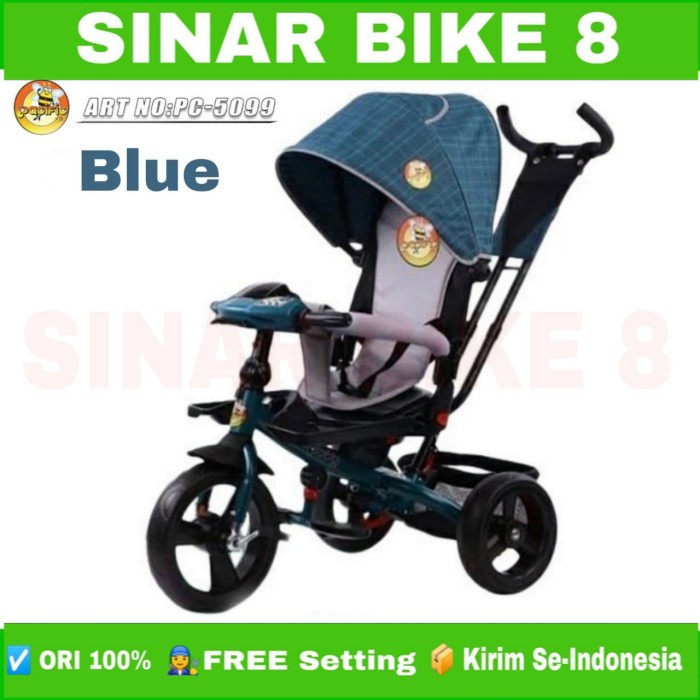 Sepeda Tricycle Anak Roda Tiga PACIFIC PC 5099 Musik Kanopi Stoller Anak