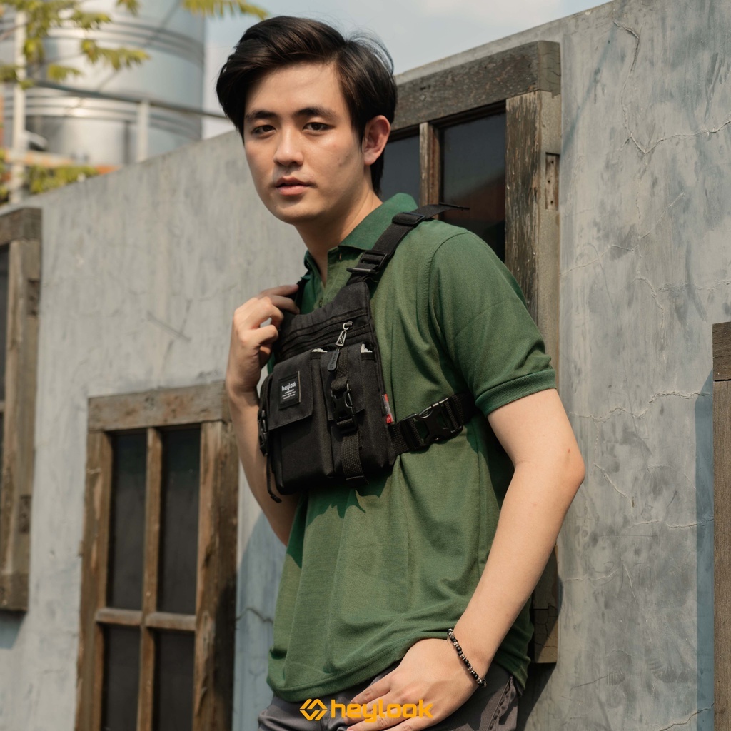 Tas Dada Pria Chest Bag Chest Rig Outdoor Tas Rompi Tas Selempang Dada Tas Chest Bag Pria Tas Dada Biker Tas Polisi Army Chest Bag Anti Air Original