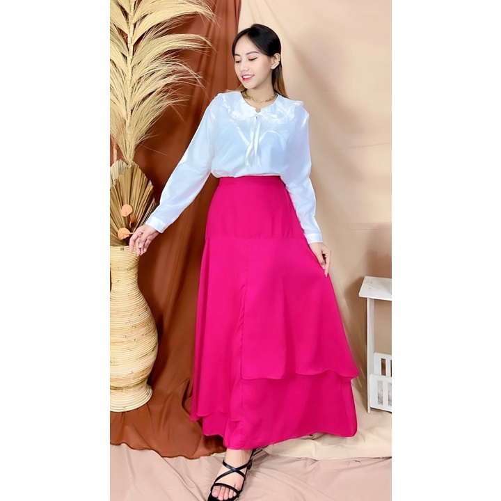 Tq88indonesia Fashion Rok Maxi Terbaru /  MONALICA ROK SKIRT / Bawahan Wanita / Rok Panjang / Outfit Kekinian / Ootd