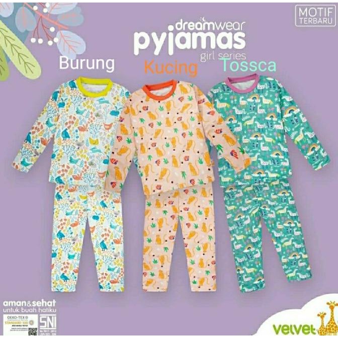 Velvet Junior Piyama Baju Tidur Anak Perempuan 1-10 Tahun